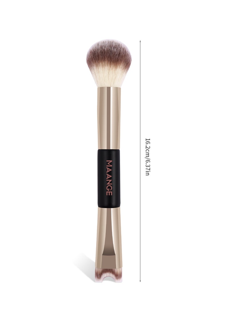 MAANGE Foundation Brush Double Ended Angled Round Contour Brush Powder Liquid Cream Concealer Blush Brush (Gold) - Image 5