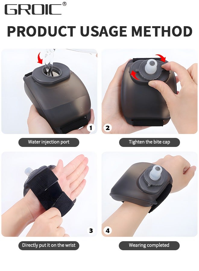 GROIC Wrist Water Bottle, Wearable HandsFree Silicone 7 Oz Running Water Bottle, Sports Portable Fitness Cycling Marathon Rock Climbing Sports Cup - Image 5