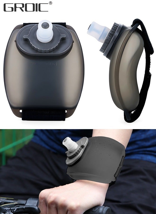 GROIC Wrist Water Bottle, Wearable HandsFree Silicone 7 Oz Running Water Bottle, Sports Portable Fitness Cycling Marathon Rock Climbing Sports Cup - Image 1