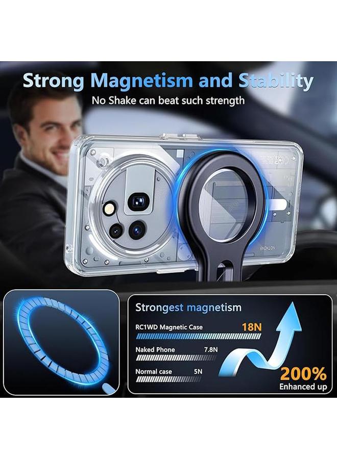 اس-توب جراب لهاتف Nothing Phone 3a Pro، جراب مغناطيسي شفاف مقاوم للصدمات - Image 3