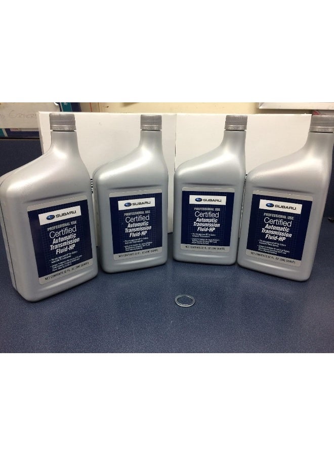 Subaru SUBARU 4 Quarts Genuine Automatic Transmission Fluid Set ATF HP P/S SOA427V1500 with Gasket 