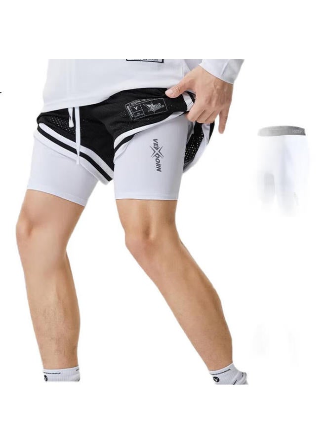 Veidoorn Basketball Compression Shorts, Sports Training Fitness Breathable High-Elasticity Compression Pants, Running For Men - Image 3