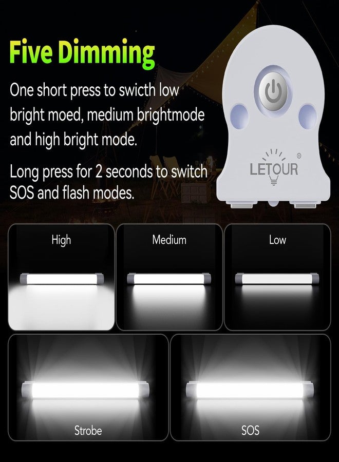 Letour Rechargeable Light Led Tube Magnetic 4000Lumens 5 Levels Dimming Camping Lantern Usb Portable Lights With 2 Magnets Endurance For 60 Hours - Image 4