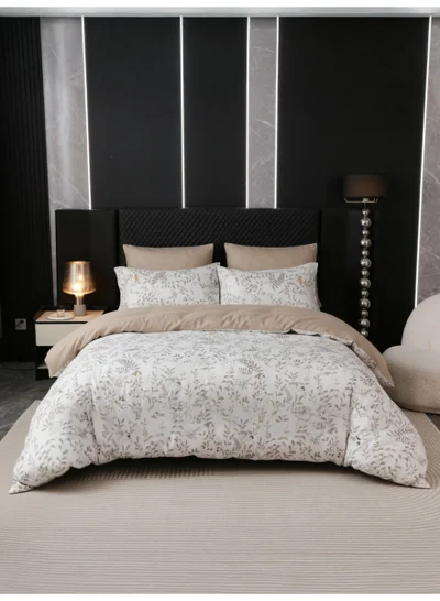 Donetella Printed Duvet Set, King Size Fits 200x200 cm – 6-Pcs Bed Set, 130 GSM Brushed Microfiber Fabric, 1 Duvet Cover, 1 Fitted Sheet, 2 Pillow Shams, 2 Pillowcases (Filler Not Included)