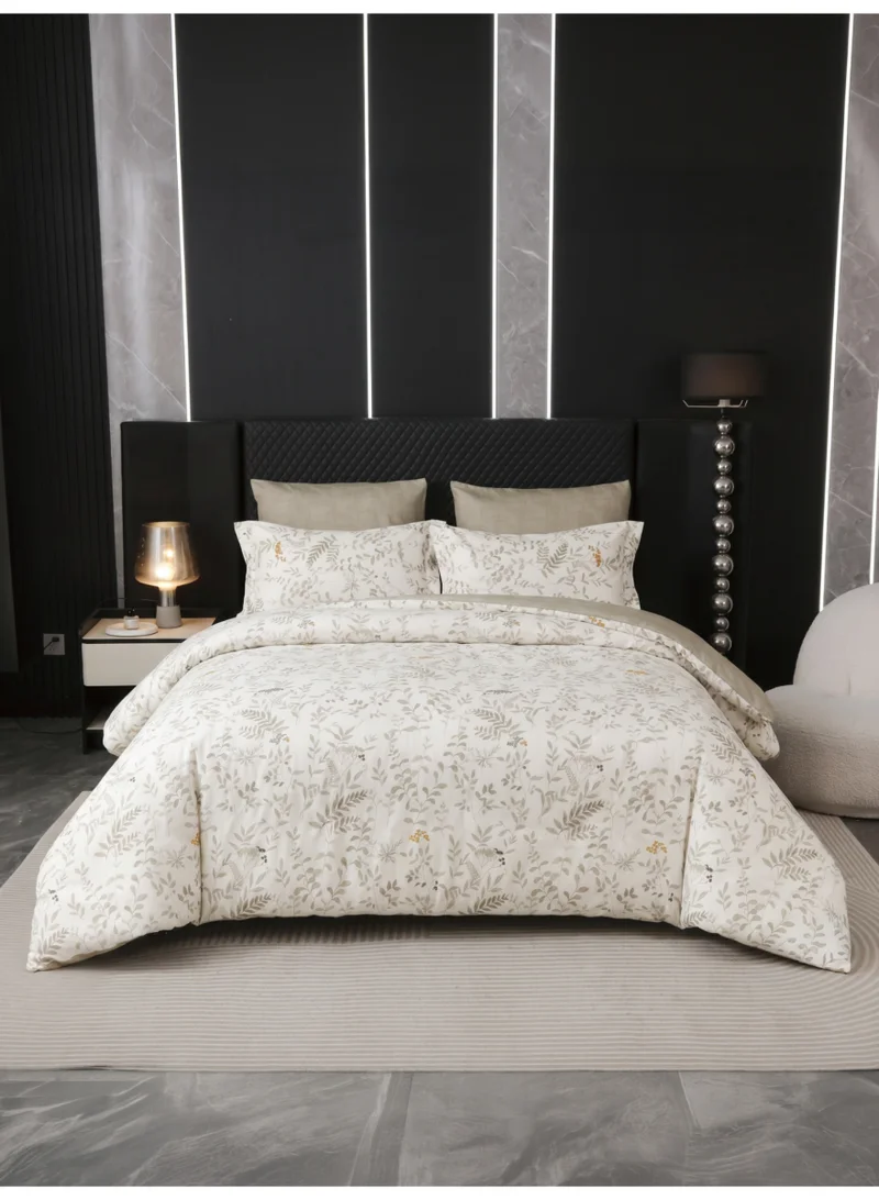 Printed Duvet Set, King Size Fits 200x200 cm – 6-Pcs Bed Set, 130 GSM Brushed Microfiber Fabric, 1 Duvet Cover, 1 Fitted Sheet, 2 Pillow Shams, 2 Pillowcases (Filler Not Included)
