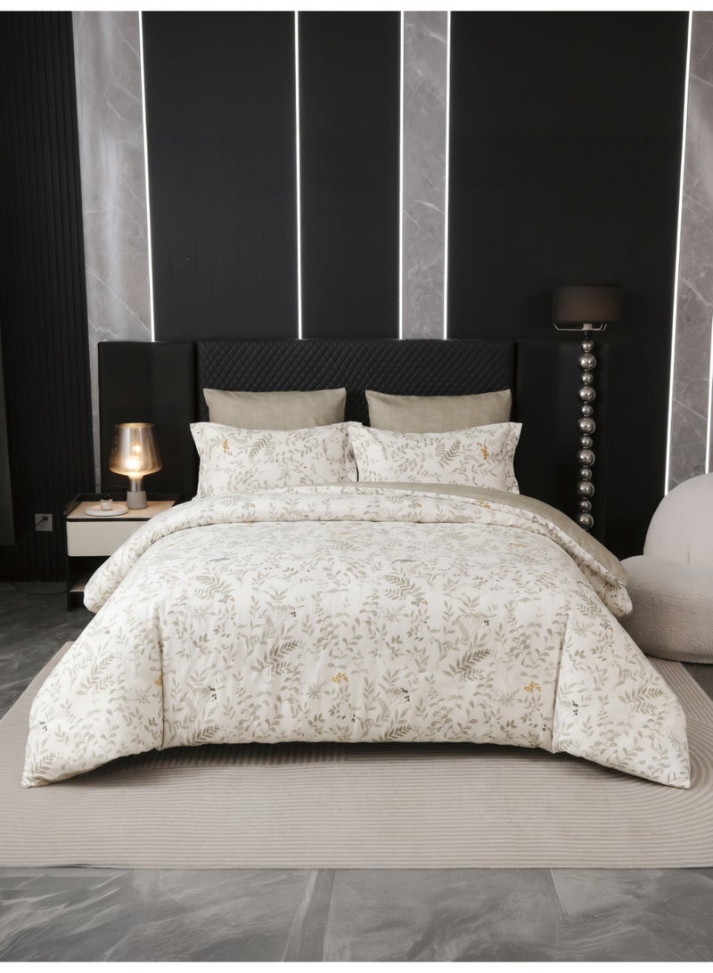 Donetella Printed Duvet Set, King Size Fits 200x200 cm – 6-Pcs Bed Set, 130 GSM Brushed Microfiber Fabric, 1 Duvet Cover, 1 Fitted Sheet, 2 Pillow Shams, 2 Pillowcases (Filler Not Included) - Image 1