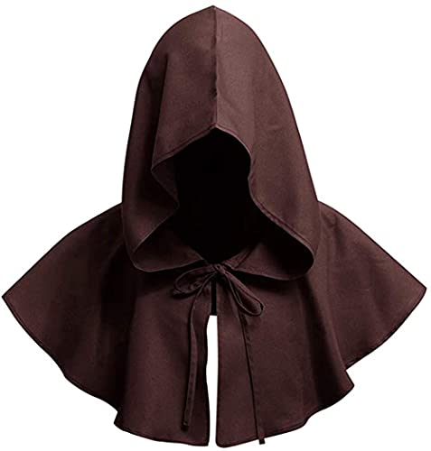 HAXICO Halloween Grim Cowl Cloak Medieval Wicca Pagan Hood Hat Cosplay Costumes Hooded Poncho For Men Women - Image 1