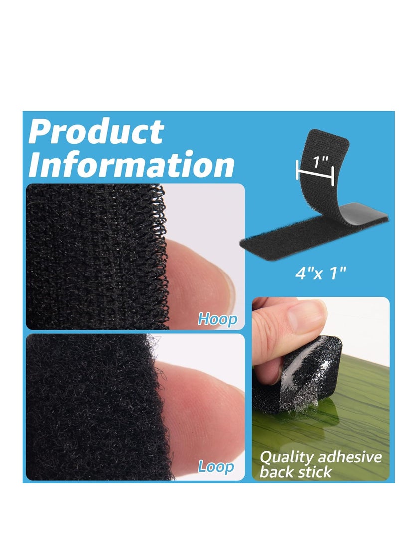 Art3d Art3d 16 Sets Hook and Loop Tape Sticky Back,1 in.x 4 in. Double-Sided Adhesive Strip,Heavy Duty  - Image 5