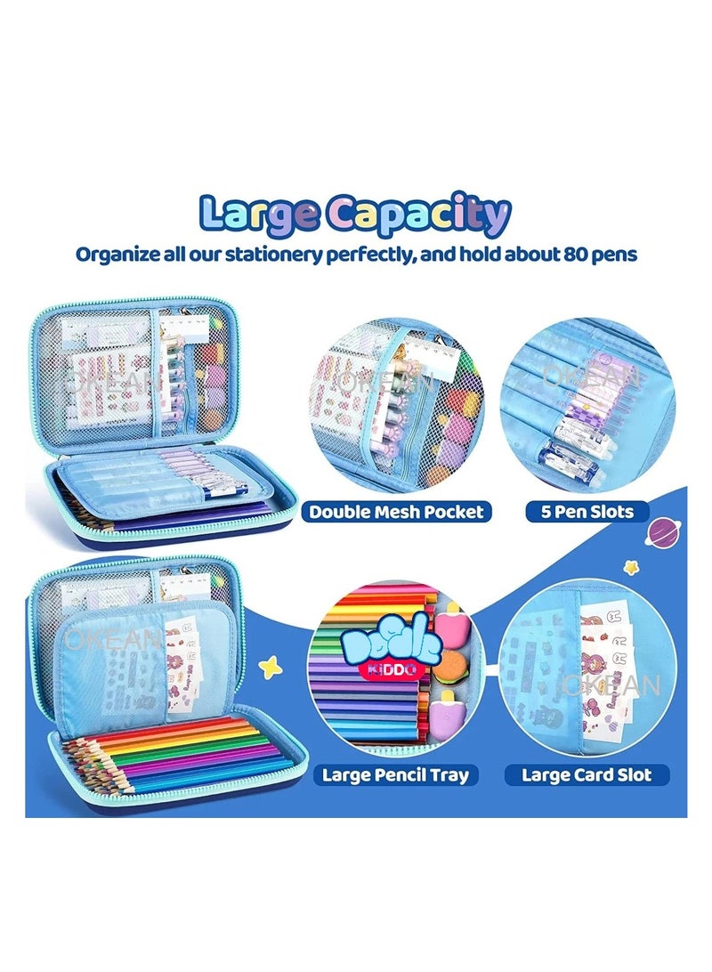 Doodle Kiddo Dinosaur Pencil Case for Kids | Lightweight & Durable with Zipper Lock & Mesh Holder | Nursery & Primary School | 15.5x22x4 CM - Image 3