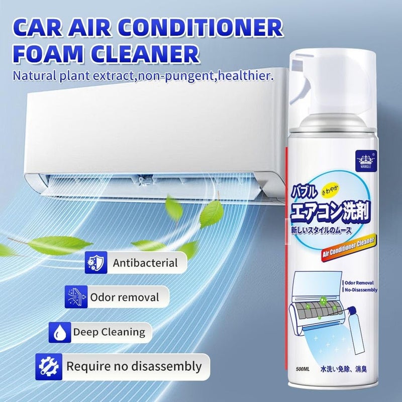 Air Conditioner Cleaning Spray Foam 500ml Deep Clean Dust Removal Odors for Home and Car Air Conditioners - Efficient Air Conditioner Cleaner Easy to Use 1 Piece - Image 4