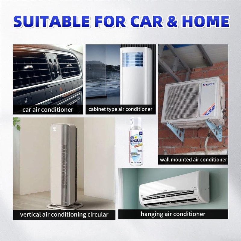 Air Conditioner Cleaning Spray Foam 500ml Deep Clean Dust Removal Odors for Home and Car Air Conditioners - Efficient Air Conditioner Cleaner Easy to Use 1 Piece - Image 2
