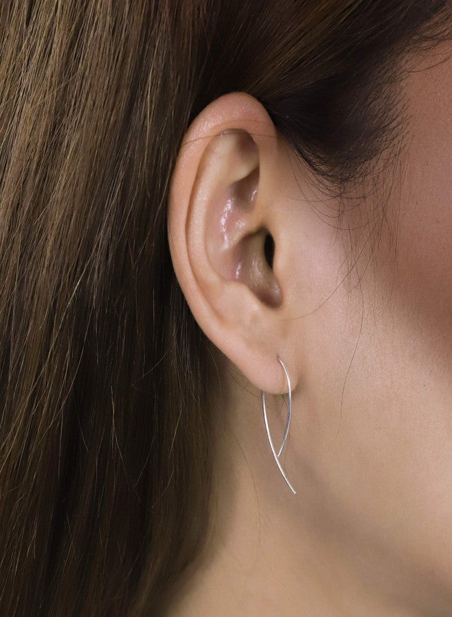 Boma Jewelry Sterling Silver Wire Loop Pull Through Threader Hoop Earrings - Image 2