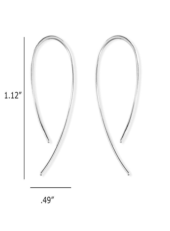Boma Jewelry Sterling Silver Wire Loop Pull Through Threader Hoop Earrings - Image 4