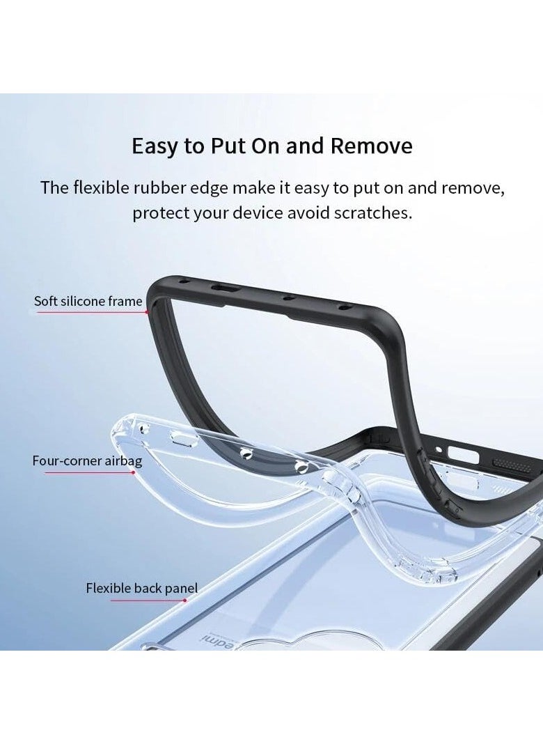 General - Redmi Note 13 Pro Plus Drop Tested Shockproof Clear Slim Case Compatible with Magsafe Stand Shockproof TPU Frame Camera - Image 1