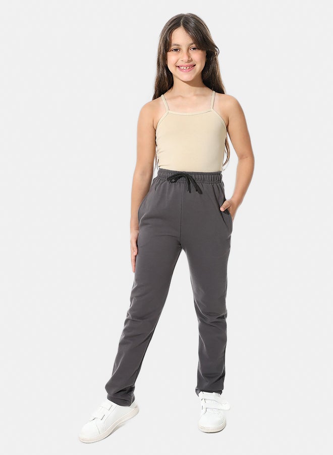 Andora Strap Sleeves Plain Cotton T-Shirt - Beige_Beige - Image 5