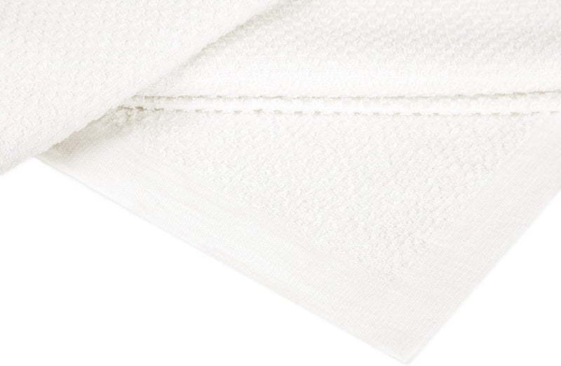 Crover Collection All Season Thermal Terry Lush Cotton Blanket with Deep Plain Edge Border Durable and Soft Queen Size 90x90 White - Image 1