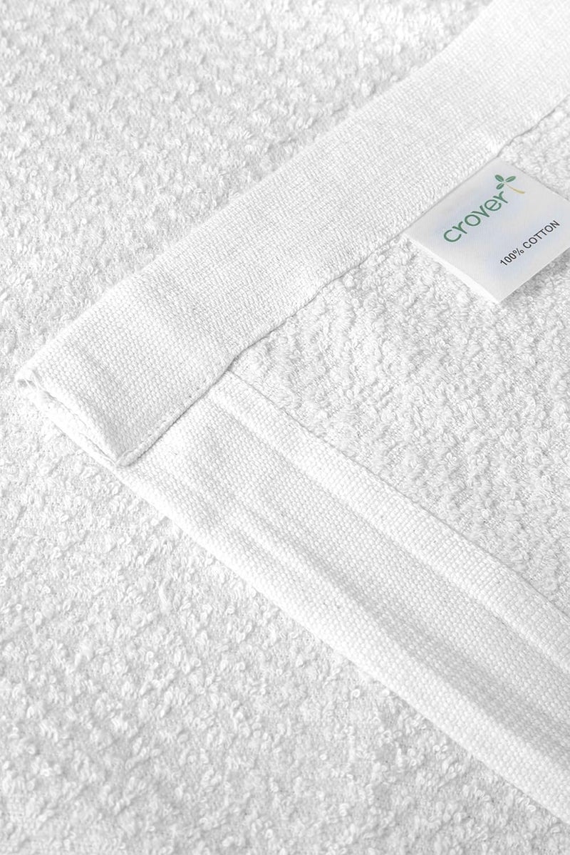 Crover Collection All Season Thermal Terry Lush Cotton Blanket with Deep Plain Edge Border Durable and Soft Queen Size 90x90 White - Image 4