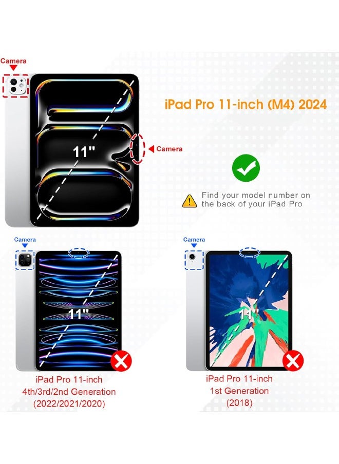 Generic - iPad Pro 2024 (5th Generation) M4 11-Inch Case, Hybrid Slim Trifold Stand Case with Apple Pencil Holder, Auto Wake Sleep, Smart Magnetic Cover Clear Acrylic Back Shockproof Case, Black - Image 1