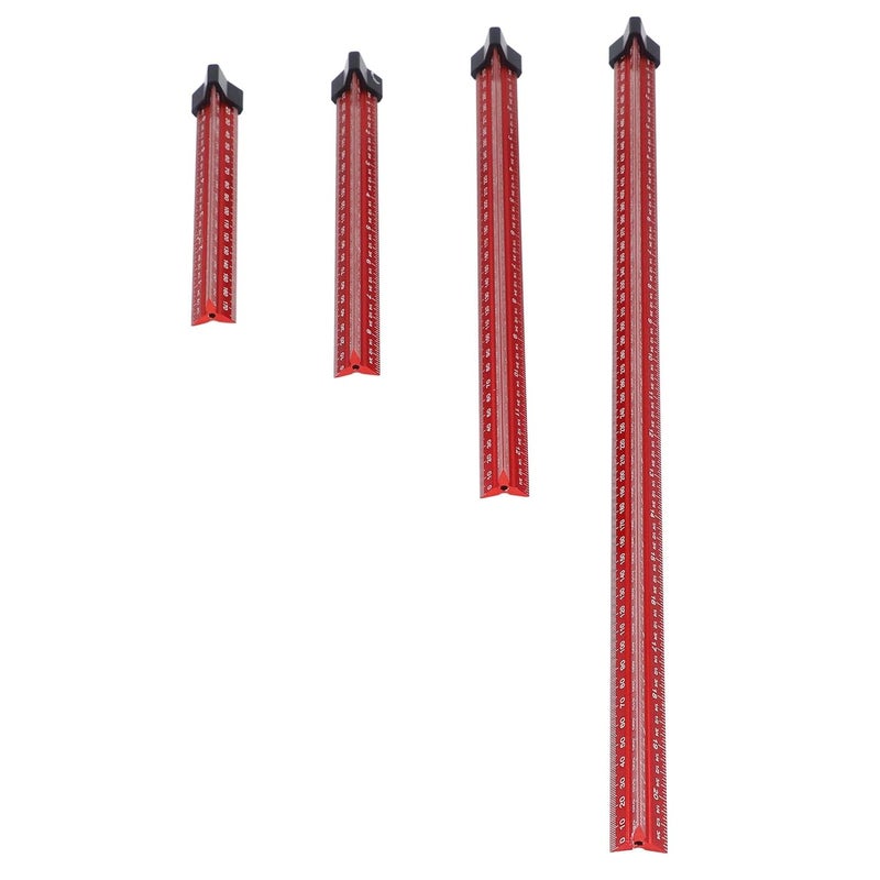 4 Piece Woodworking Ruler Set 6 8 12 20 Inch Aluminum Alloy Metric Imperial Engineer Ruler - Image 3