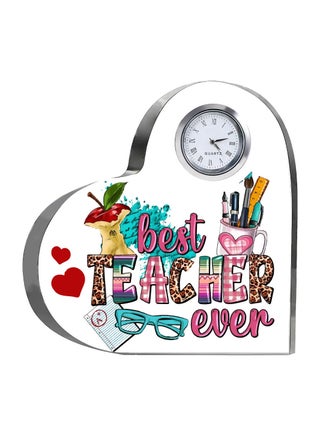 PRINTSHOP4ME Teacher's Day Gift Heart-Shaped Crystal with Clock - Main Image