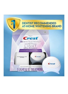 Crest 3D Whitestrips with Light, Teeth Whitening Strip Kit, 20 Strips (10 Count Pack)