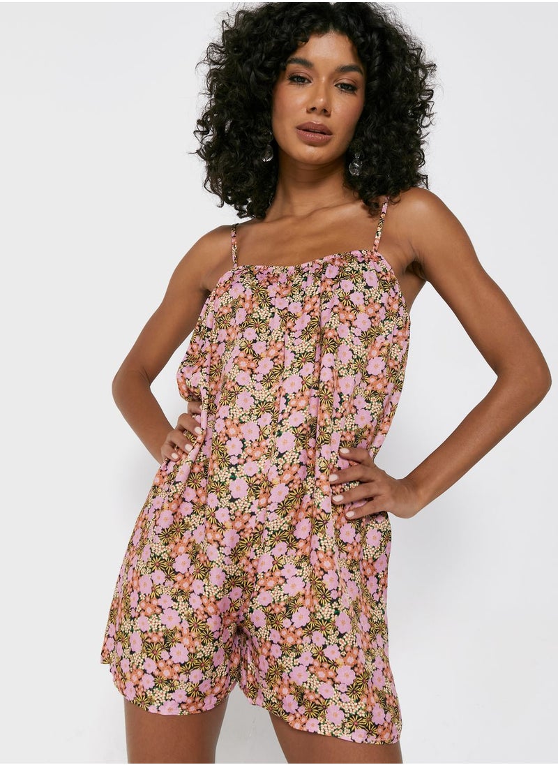 TOPSHOP - Floral Print Strappy Playsuit - Image 1