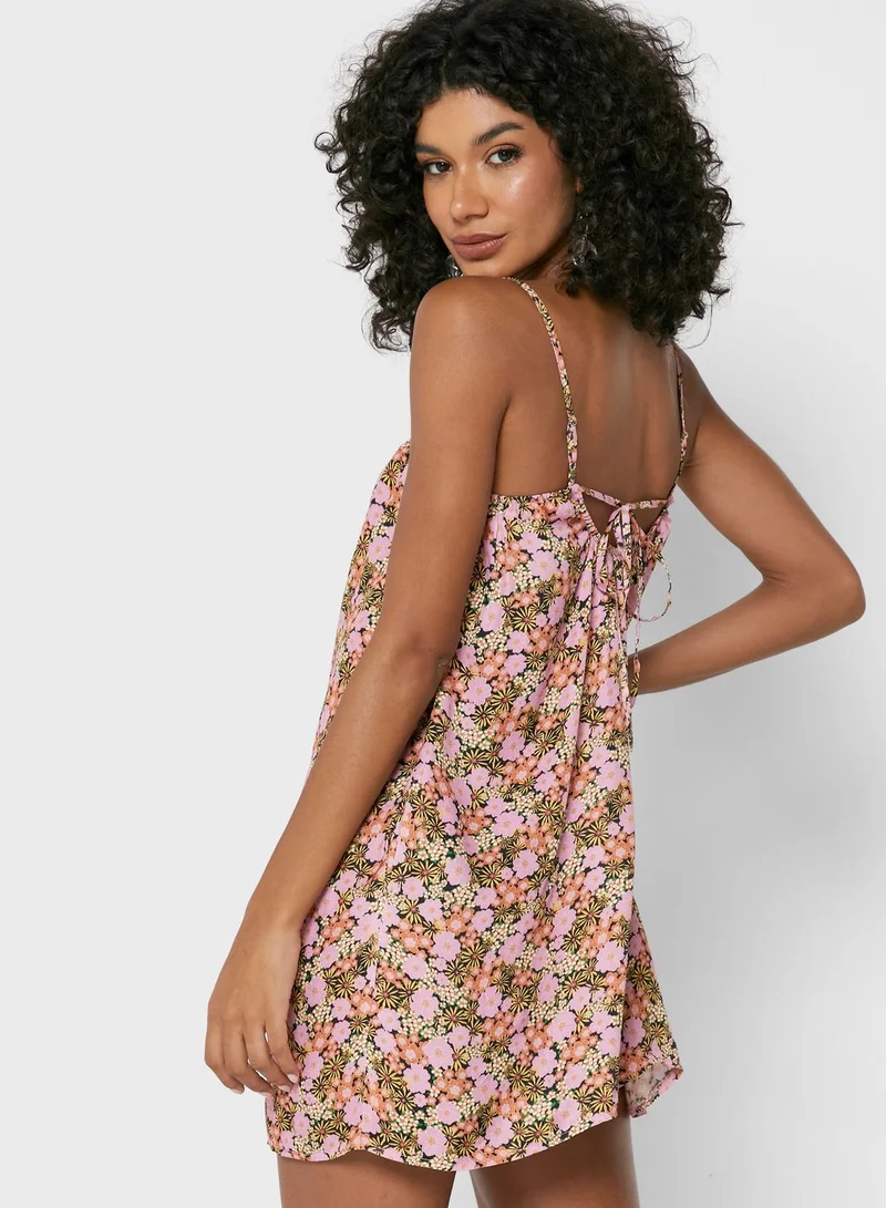 TOPSHOP Floral Print Strappy Playsuit