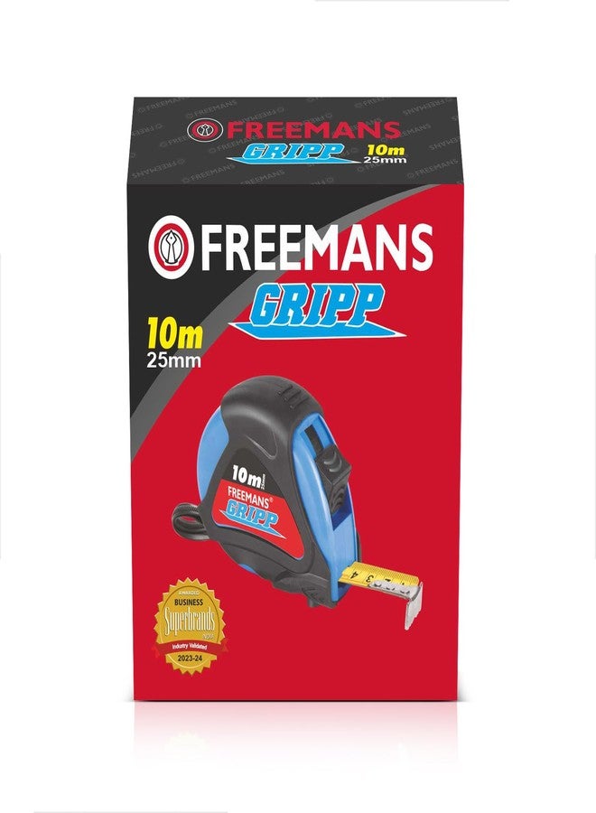 FREEMANS GRIPP 10m:25mm Steel Inchi Measuring Tape - 10m (Blue) With Rubberized Unbreakable ABS case || Pause Button || Click Action Front Lock and Belt Clip - Image 2