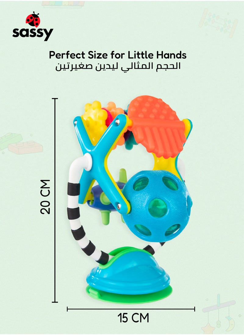 Sassy 2-in-1 Sensory Teether Station - Dynamic, Textured Spin & Teether Toy for Babies, 6m+ | BPA-Free  - Image 5
