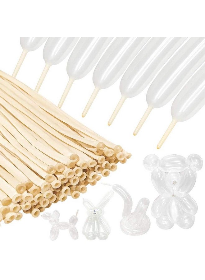 iHMeiju 100pcs Clear 260 Balloons, Long Latex Balloons for Animals Balloons, Animals Magic Twisting Balloons for Birthday Kids Wedding Party Supply Festival Clowns Decorations. - Image 1