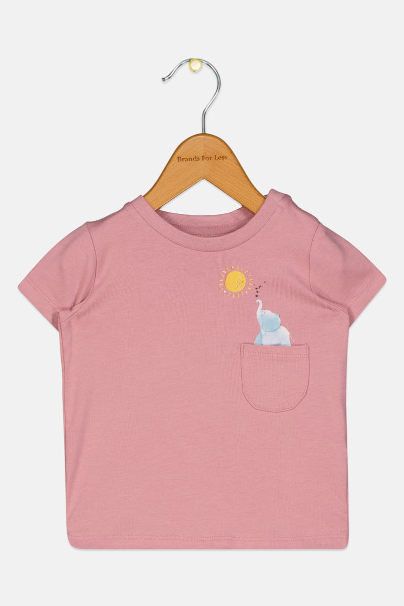 NAME IT Toddlers Girl Graphic Print Short Sleeves Top, Purple - Image 1