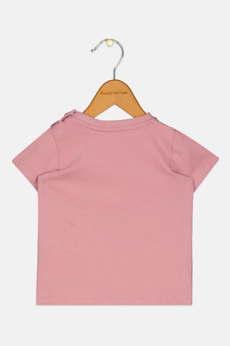 NAME IT Toddlers Girl Graphic Print Short Sleeves Top, Purple - Image 2