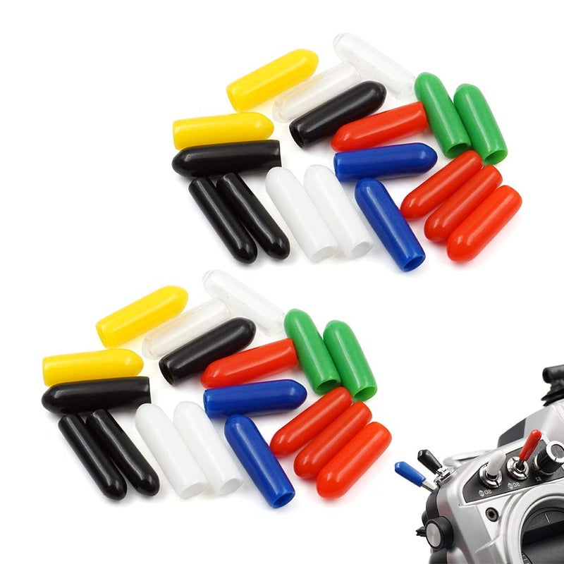 36 PCS RC Transmitter Switch Covers Colorful Rubber Anti-Slipping Cap for Radiomaster TX16s Jumper T16 T18 FrSky X9D QX7 Flysky Spektrum DX8e NX8 Radiolink and Futaba Transmitter