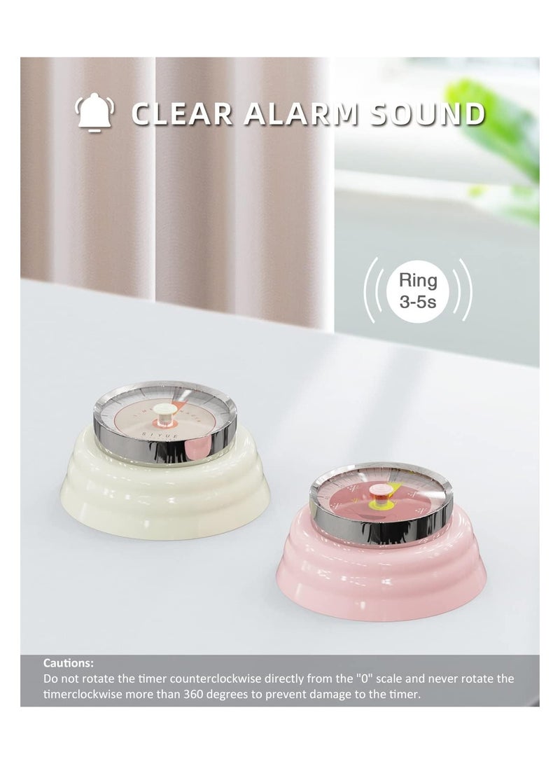 SOLARAE Kitchen Timer, Reminder Timer 360 Degree Rotating Mechanical Timer, Visual Timer, Back Countdown Kitchen Timer, Fridge Magnetic, Cooking, Learning, Creative Alarm Clock, Precision Timer (Pink Bird) - Image 2