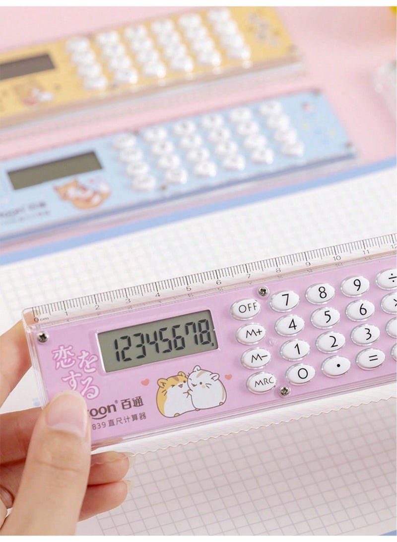 بيتون مسطرة متعددة الوظائف بطول 15 سم مع آلة حاسبة مدمجة – أداة قياس وحساب مدمجة ومزدوجة الاستخدام للطلاب والمهندسين والمعماريين والمكتب | تصميم ملون بأزرار سهلة الاستخدام – مثالية للمدرسة والأشغال اليدوية والاستخدام اليومي - Image 3