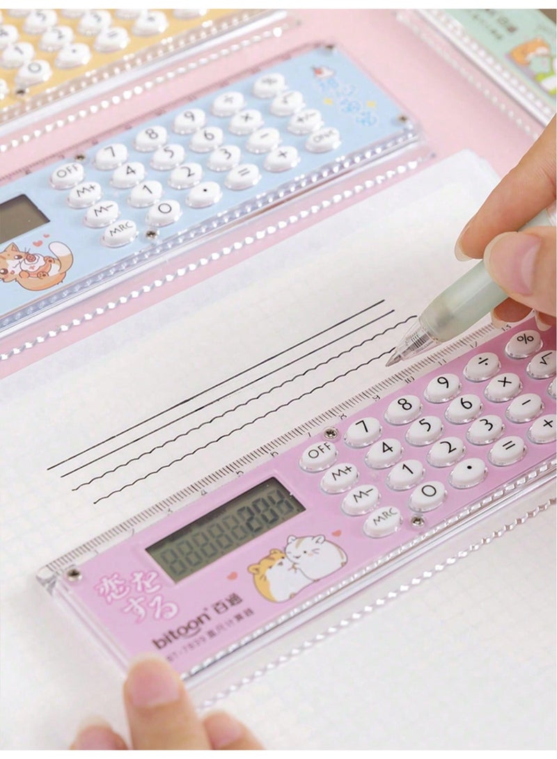 بيتون مسطرة متعددة الوظائف بطول 15 سم مع آلة حاسبة مدمجة – أداة قياس وحساب مدمجة ومزدوجة الاستخدام للطلاب والمهندسين والمعماريين والمكتب | تصميم ملون بأزرار سهلة الاستخدام – مثالية للمدرسة والأشغال اليدوية والاستخدام اليومي - Image 5