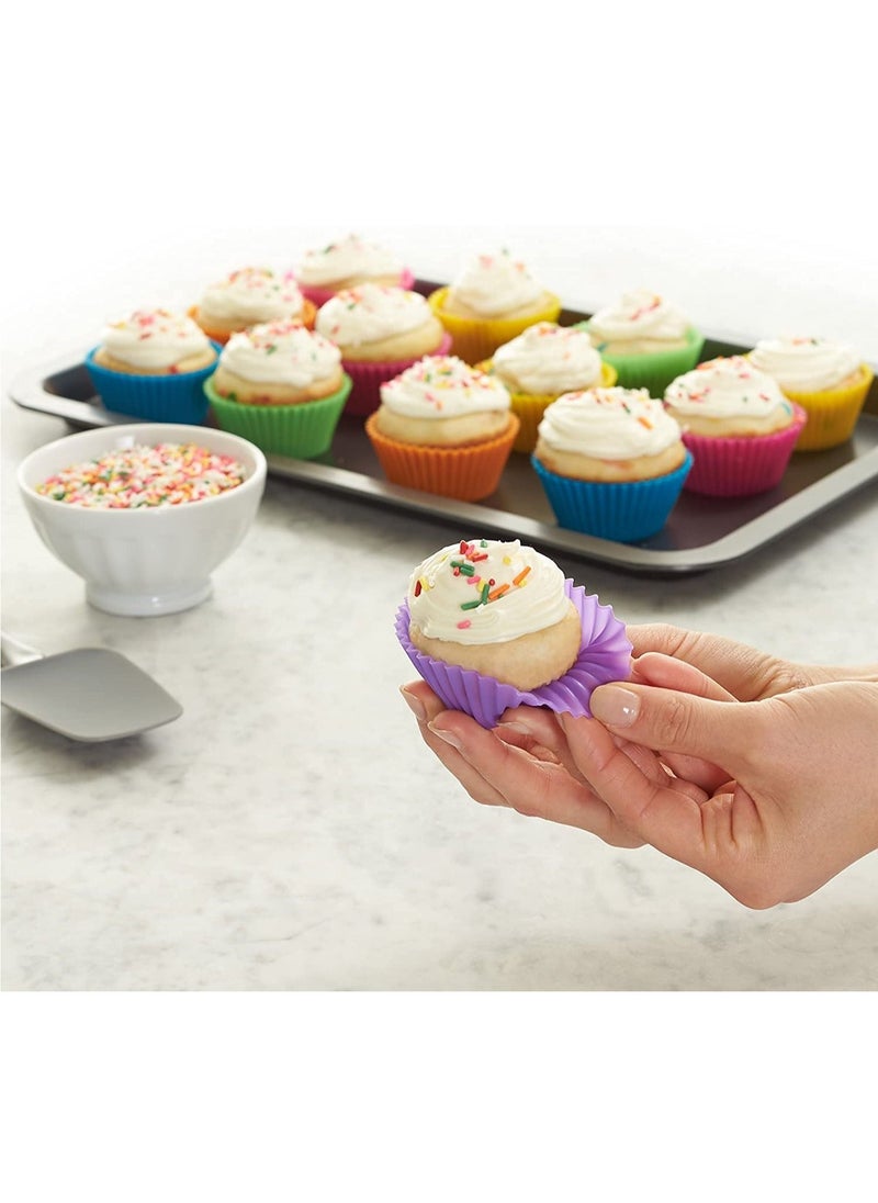 SKY-TOUCH 24 PCS Silicone Cupcake Non-Stick Muffin Cake Multicolored Chocolate Liner Baking Cup Mold  - Image 4