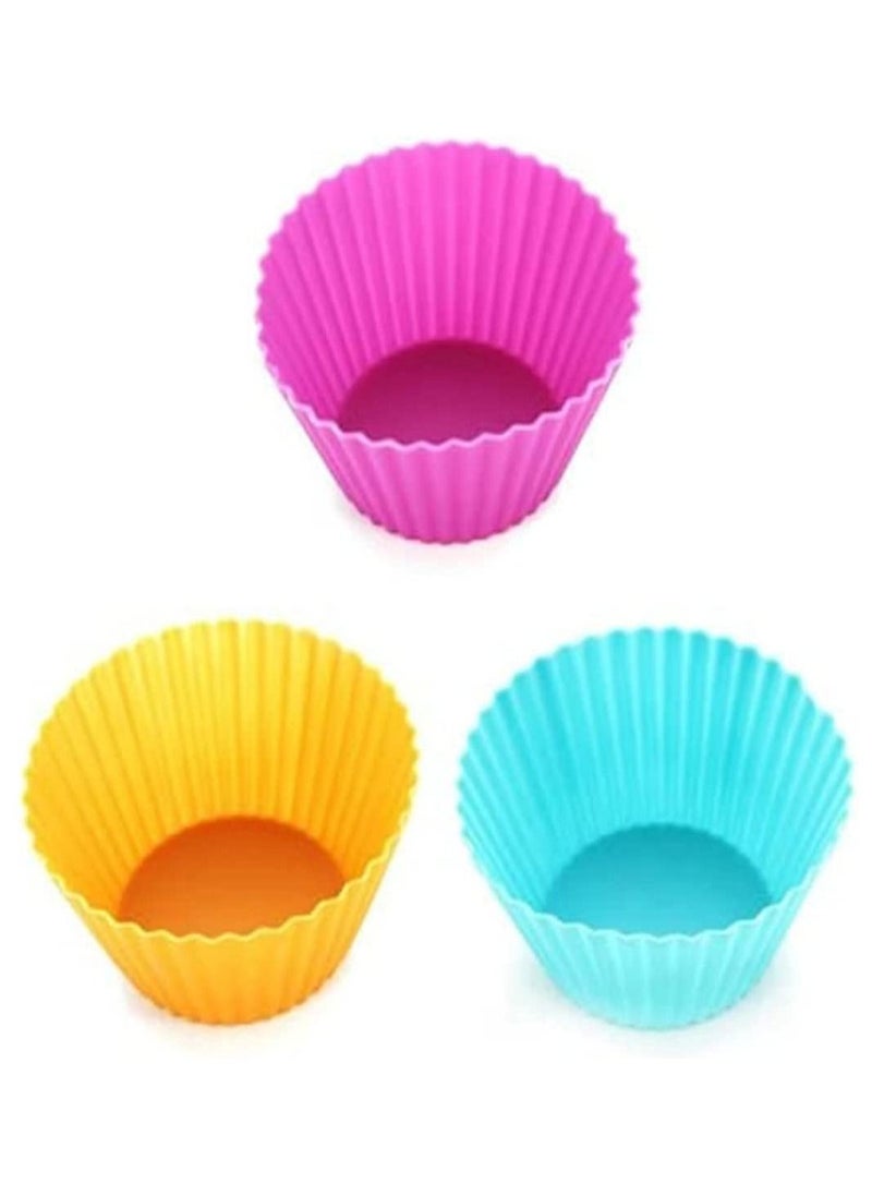 SKY-TOUCH 24 PCS Silicone Cupcake Non-Stick Muffin Cake Multicolored Chocolate Liner Baking Cup Mold  - Image 2