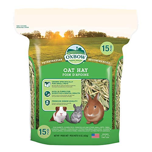 Oxbow Oat Hay, Rabbit & Guinea Pig Hay, High Fiber for Digestive Health, Grown in the USA, Veterinarian Recommended Small Pet Supplies, for Rabbits, Guinea Pigs, & Chinchillas, 15 oz. - Image 1