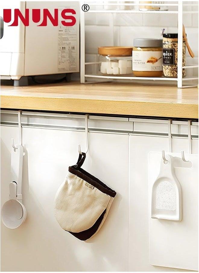 UNUNS 10 Pcs Over The Door Hooks,White Metal Sturdy Hanger Hook For Hanging Clothes,Heavy Duty Bathroom/Kitchen/Hanging Towels Bags Hats Coats Keys,Space Saving Single Hooks  - Image 5