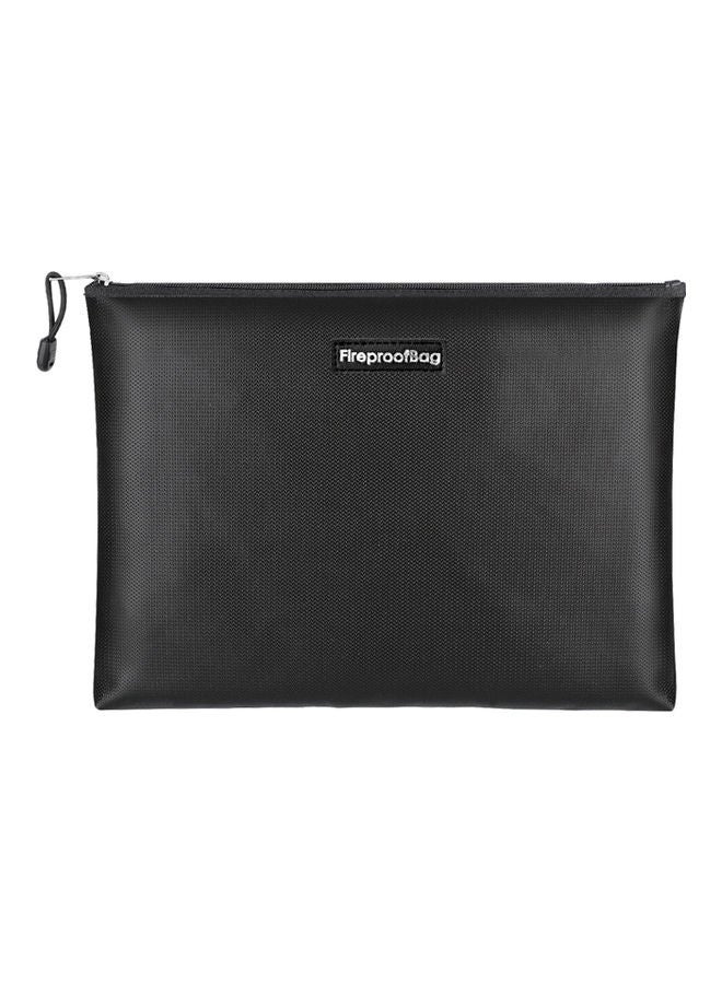 NIBEMINENT Fireproof Silicone Coated Document Bag With Zipper Closure Black - Image 4