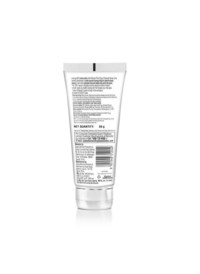 Everyuth - Naturals Anti Pollution Pink Clay & Charcoal Scrub 50G - Image 1