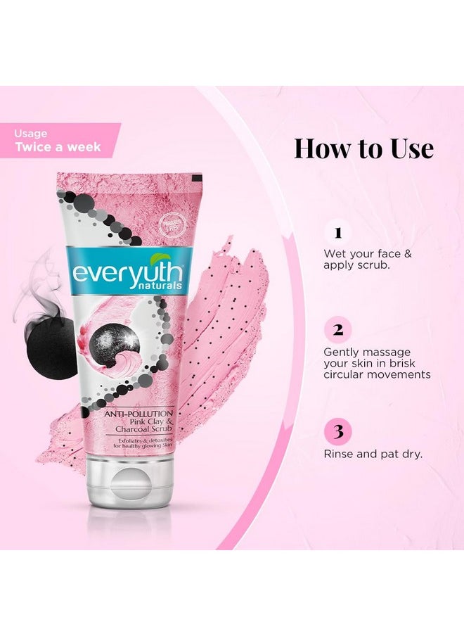 Everyuth - Naturals Anti Pollution Pink Clay & Charcoal Scrub 50G - Image 1