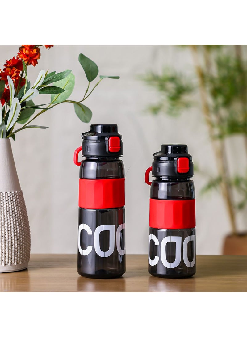 Alpine Aqua Sports Bottle – Durable Leak-Proof Water Bottle for Gym, Hiking, Outdoor Activities – BPA-Free, Reusable Hydration Bottle for Sports and Travel L8.5xW26.7Cm 1000ml Black/Red