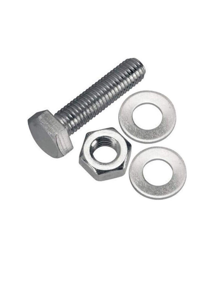 12 pcs Hex Head Screw Bolts Nuts & Washers Fully Thread GI Plain Finish Bolt Set. (6, 50MM) - Image 3