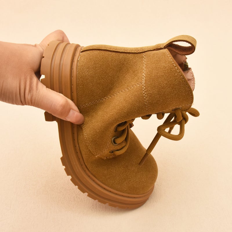 Children''s Boots 2026 Autumn and Winter New Style Boys'' Boots Baby Fleece-Lined Cotton Shoes Girls'' Short Boots Big Yellow Boots Genuine Leather - Image 5