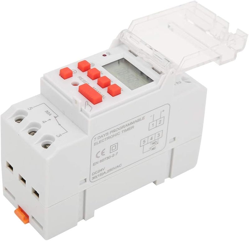 Programmable Digital Timer Switch 30A 24V DC LCD Display Weekly Control Relay - Image 2