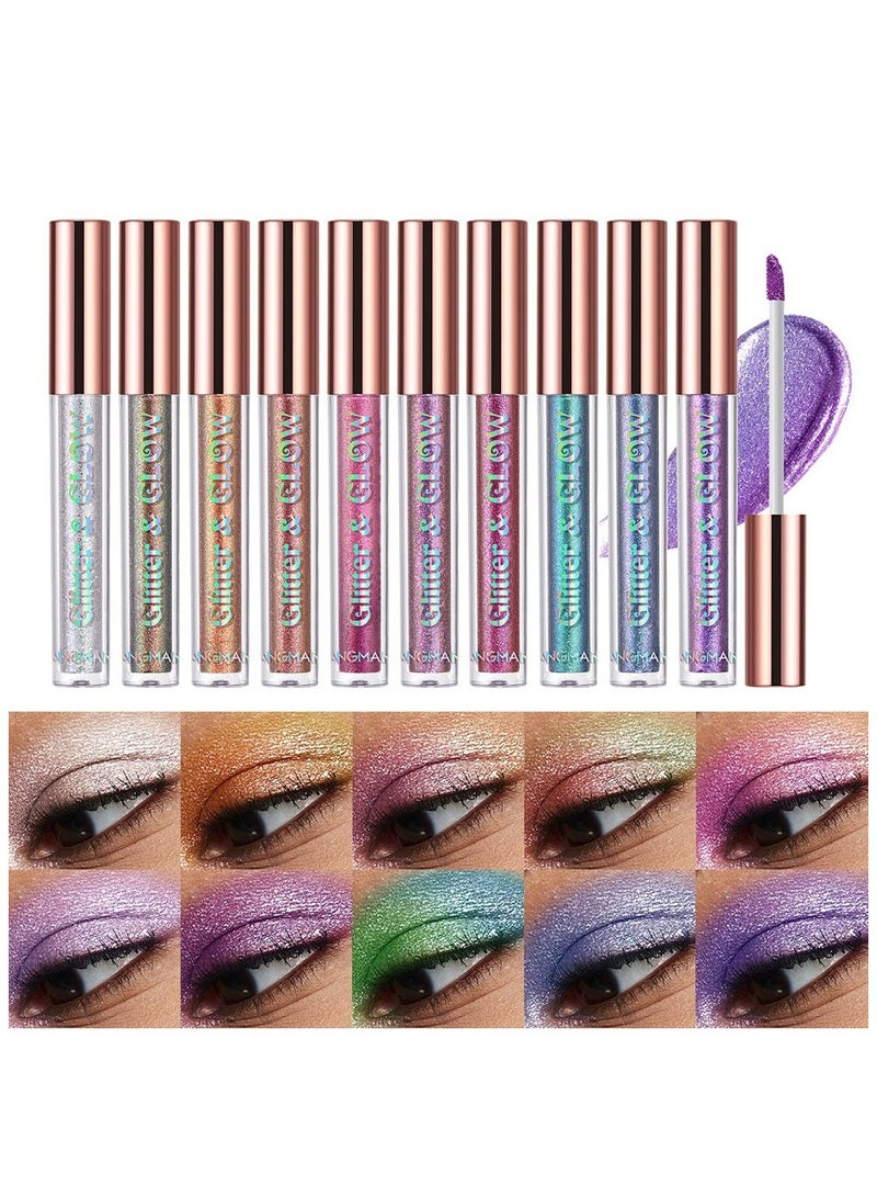 LANGMANNI ظلال عيون سائلة لامعة من لانغماني - ظلال عيون متغيرة اللون ب10 درجات، وحدة واحدة - Image 2