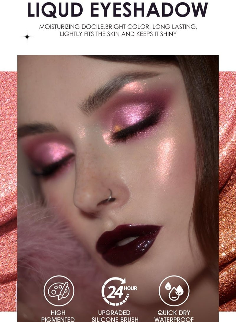 LANGMANNI ظلال عيون سائلة لامعة من لانغماني - ظلال عيون متغيرة اللون ب10 درجات، وحدة واحدة - Image 3