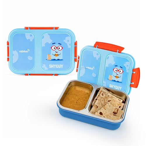 rabitat Yumzee Kids Lunch Box 750ml – Leakproof Stainless Steel Bento Tiffin for School, Boys & Girls | BPA-Free, Food-Grade Steel, Easy-Open Lock | 2-Year Brand Warranty | Shyguy - Image 1